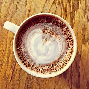 Heart drawing on hot chocolate cup