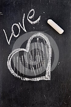 Heart drawn in chalk