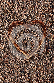 Heart drawn on pebbles