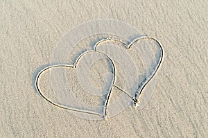 Heart drawn on sand