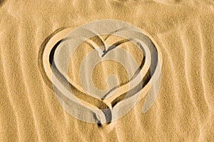 Heart drawn in the sand