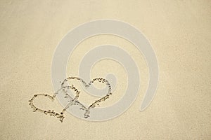 Heart drawn in the sand