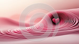 Heart within dynamic pink spiral patterns