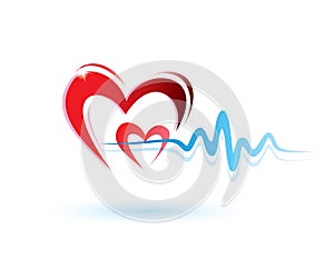 Heart with ecg icon