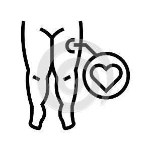 heart edema line icon vector illustration