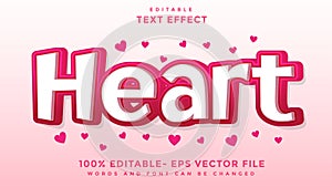 Heart Editable Text Effect Design, Effect Saved In Graphic Style