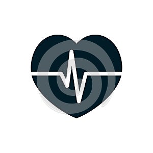 Heart ekg icon symbol vector