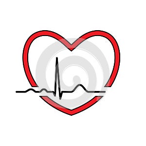 Heart with ekg line