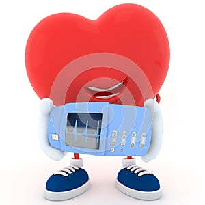 Heart with electrocardiogram device