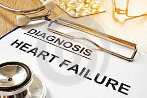 Heart failure diagnosis with clipboard.