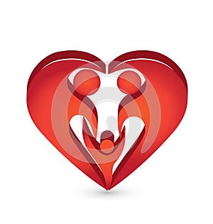 Heart family shape logo