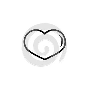 Heart, favorite line icon, outline vector sign, linear style pictogram isolated on white. Love symbol, logo illustration. Editable
