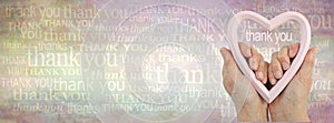 Heart felt thank you background banner