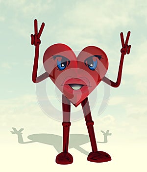 Heart figure victory happiness against illness