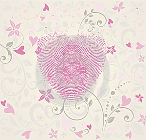 Heart fingerprint illustration