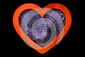 the heart, the fingerprint, this picture symbolizes the memory of your loved one closed in your heart photo