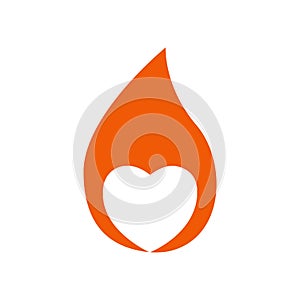 Heart Fire logo design concept