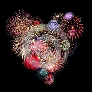 Heart Fireworks Celebration