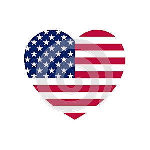 Heart and flag, stars and stripes.
