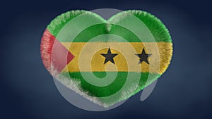 Heart of the flag of SÃÂ£o TomÃÂ© and PrÃÂ­ncipe. photo