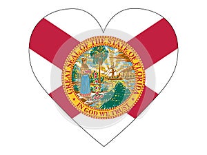 Heart Flag of USA State of Florida