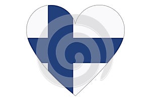 Heart flag vector of Finland on white background