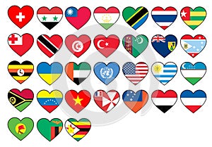 Heart flags set