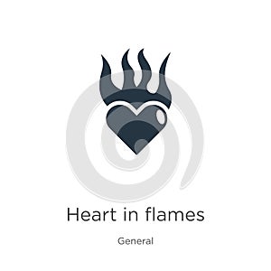 Heart in flames icon vector. Trendy flat heart in flames icon from general collection isolated on white background. Vector