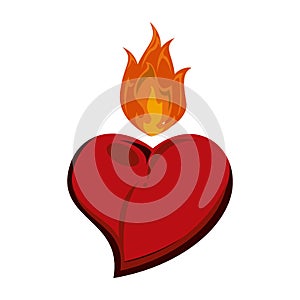 Heart with flamme tattoo
