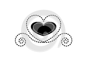 Heart flat icon in black