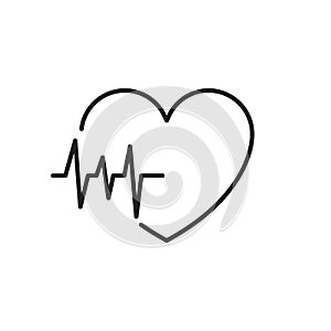 Heart flat icon. Thin line signs for design logo, visit card, etc. Single high-quality outline symbol for web design or mobile app