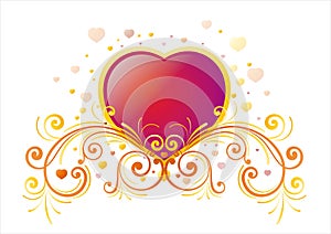 heart and floral background