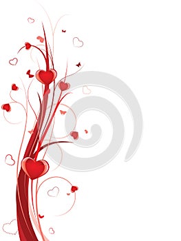Heart floral background