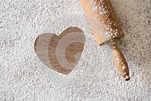 Heart of the flour and rolling pin