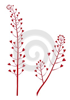 Heart flower, floral vector background