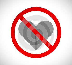 Heart forbidden sign