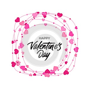 Heart frame happy valentines day love text card