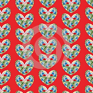 A heart full of blooms digital seamless pattern