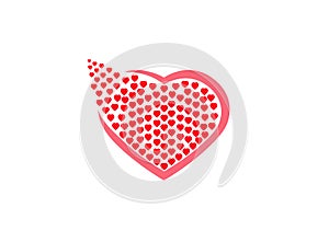 Heart full of little hearts set for logo design illustration on a white background