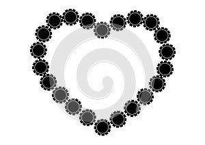 Heart gear steampunk love contour black