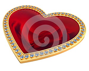 Heart gemstone in gold and diamonds