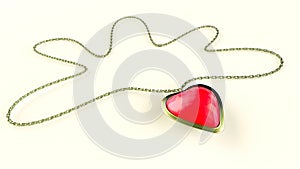 Heart gemstone necklace