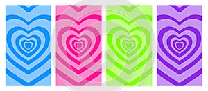 Heart Geometric Hypnosis Abstract Backgrounds. Lovely Vibes Posters Design