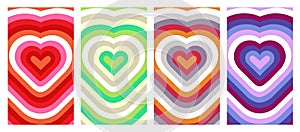 Heart Geometric Hypnosis Abstract Backgrounds. Lovely Vibes Posters Design