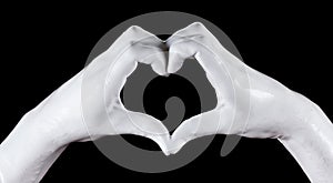 Heart gesture sign with hand symbo onl white,  people