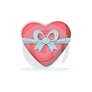 Heart gift icon. Valentine day celebration