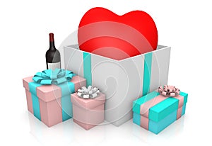 Heart on giftbox