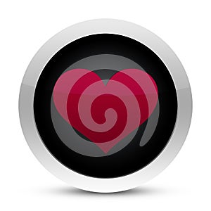 Heart glossy button