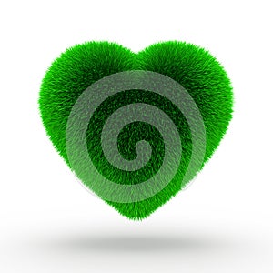 Heart green grass