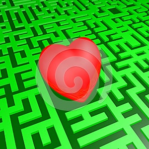 Heart in green labyrinth